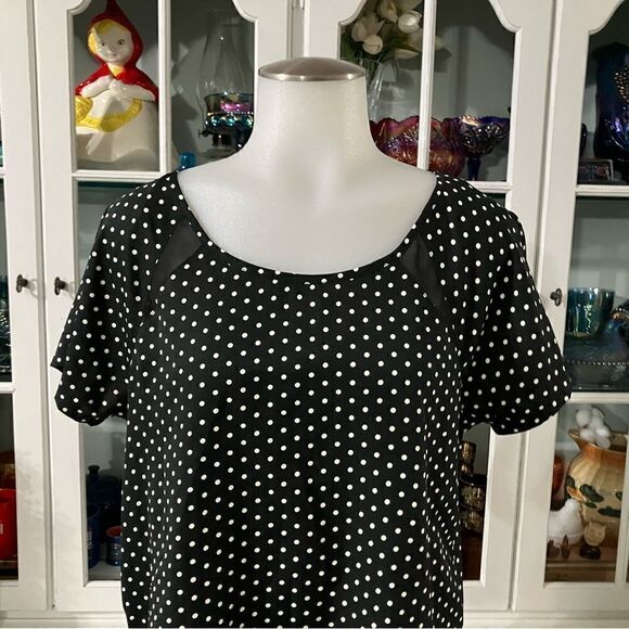 Black White Polka Dot Top Sz Small American Eagle - Picture 2 of 10